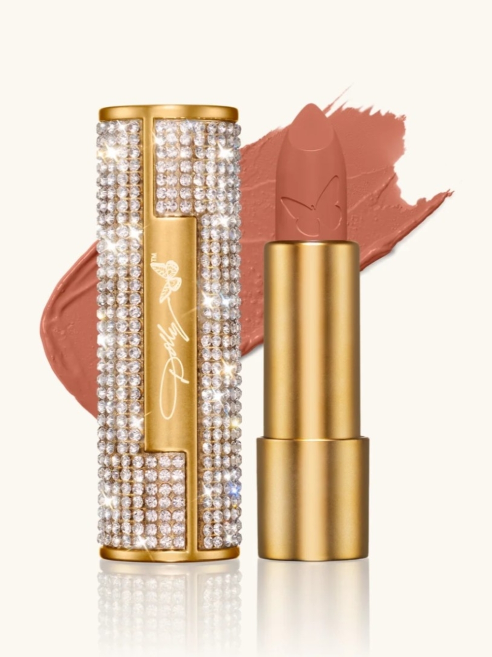 🆕 DOLLY PARTON'S Heavenly Kiss "Centerfold" Rhinestone Case Lipstick